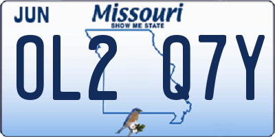 MO license plate OL2Q7Y