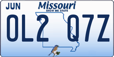 MO license plate OL2Q7Z