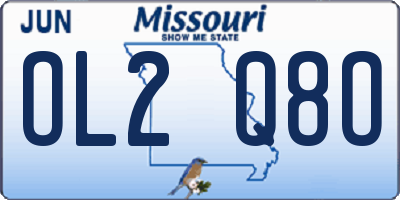 MO license plate OL2Q8O