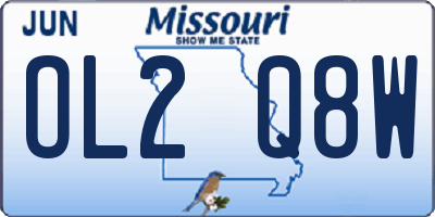 MO license plate OL2Q8W