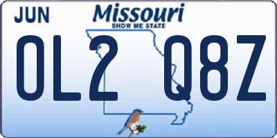 MO license plate OL2Q8Z