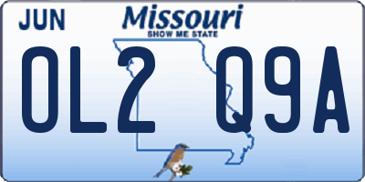 MO license plate OL2Q9A
