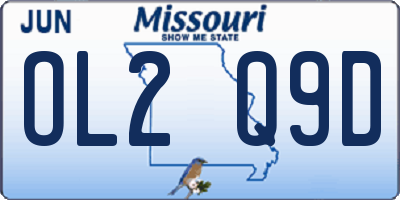MO license plate OL2Q9D