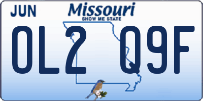MO license plate OL2Q9F