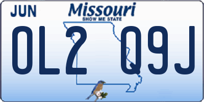 MO license plate OL2Q9J
