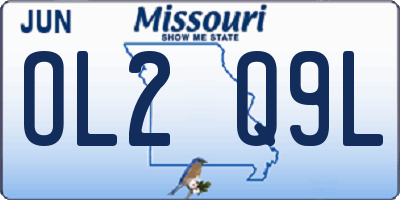 MO license plate OL2Q9L