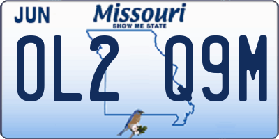 MO license plate OL2Q9M