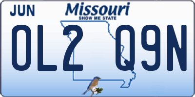 MO license plate OL2Q9N