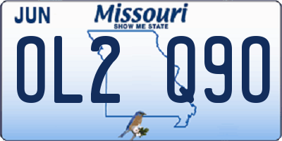 MO license plate OL2Q9O