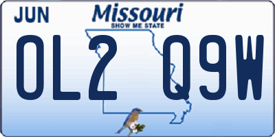 MO license plate OL2Q9W