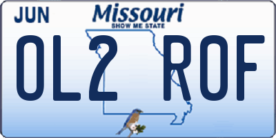 MO license plate OL2R0F