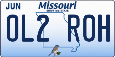 MO license plate OL2R0H