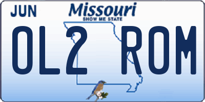 MO license plate OL2R0M