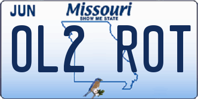 MO license plate OL2R0T
