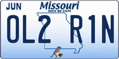 MO license plate OL2R1N