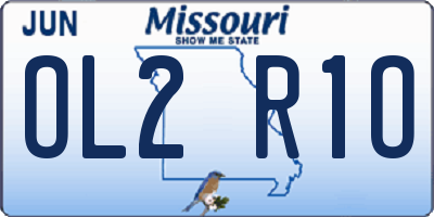 MO license plate OL2R1O