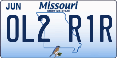 MO license plate OL2R1R