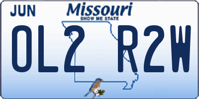 MO license plate OL2R2W