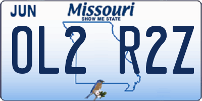 MO license plate OL2R2Z