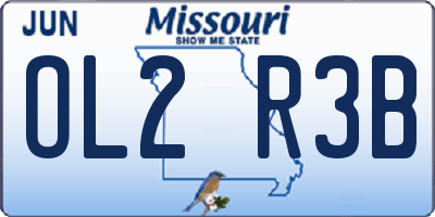 MO license plate OL2R3B