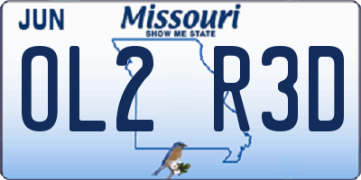 MO license plate OL2R3D