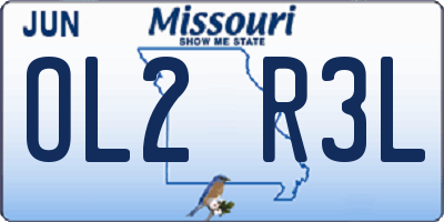 MO license plate OL2R3L