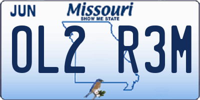 MO license plate OL2R3M