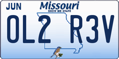 MO license plate OL2R3V