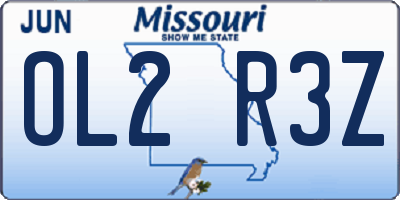 MO license plate OL2R3Z