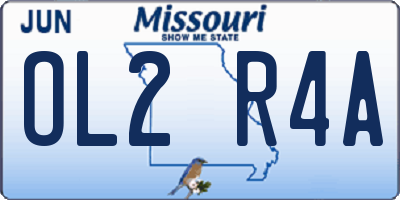 MO license plate OL2R4A