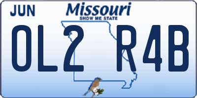 MO license plate OL2R4B