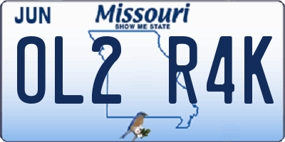 MO license plate OL2R4K