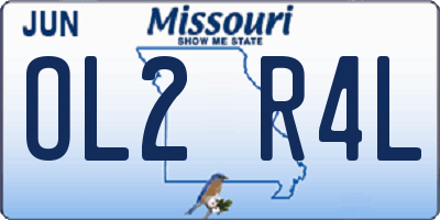 MO license plate OL2R4L