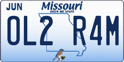 MO license plate OL2R4M