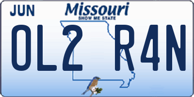 MO license plate OL2R4N