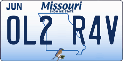 MO license plate OL2R4V