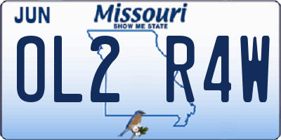 MO license plate OL2R4W