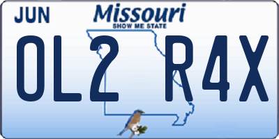 MO license plate OL2R4X