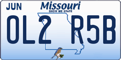 MO license plate OL2R5B