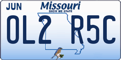 MO license plate OL2R5C