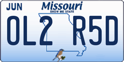MO license plate OL2R5D