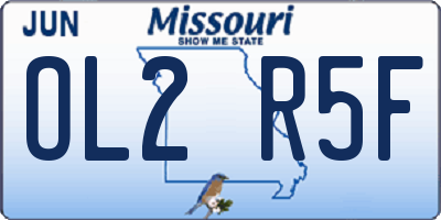 MO license plate OL2R5F