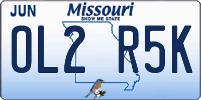 MO license plate OL2R5K