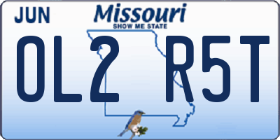 MO license plate OL2R5T