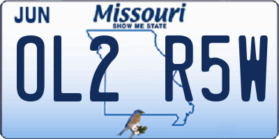 MO license plate OL2R5W