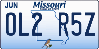 MO license plate OL2R5Z