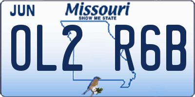 MO license plate OL2R6B