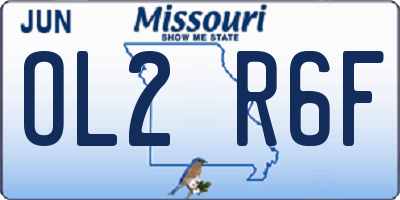 MO license plate OL2R6F