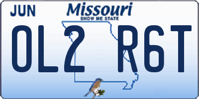 MO license plate OL2R6T
