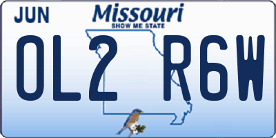 MO license plate OL2R6W